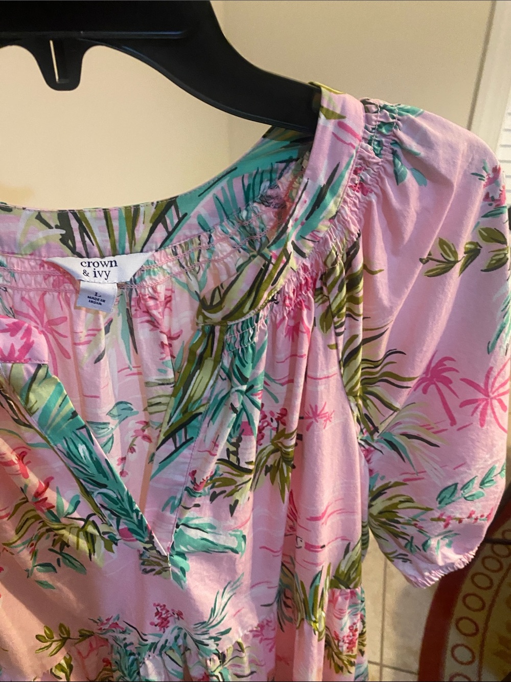 crown & ivy Pink Tropical Tiered Midi Dress - Picture 8 of 12